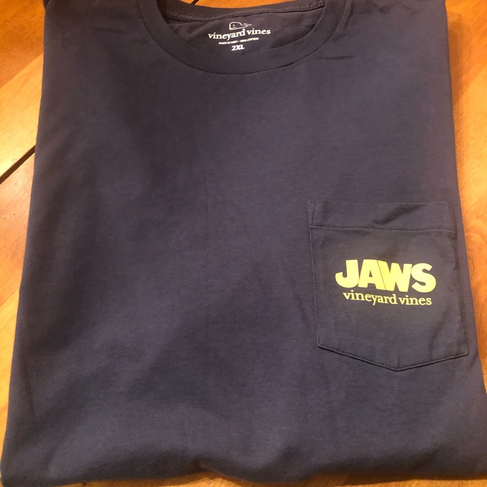 Men’s Vineyard Vine Jaws Short Sleeve Tshirt, Navt Blue, 2XL